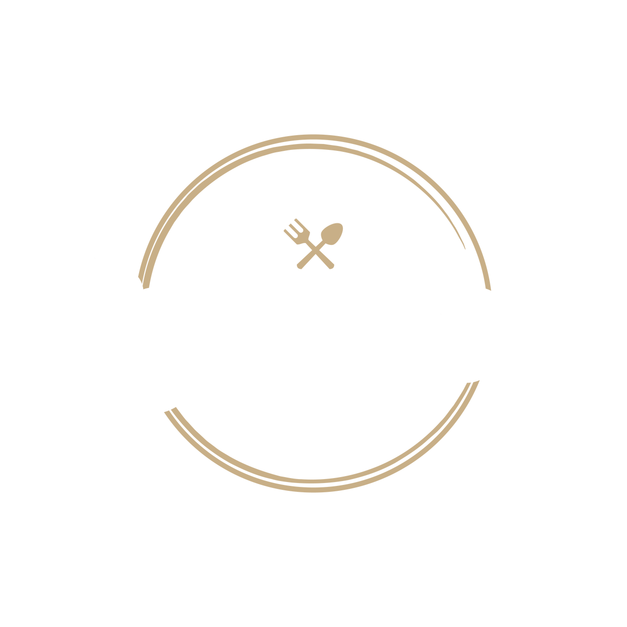 Weiß Goldenes Logo von Lieblingskoch Catering Hannover
